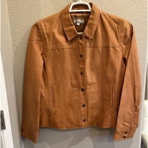 Women’s leather jacket.